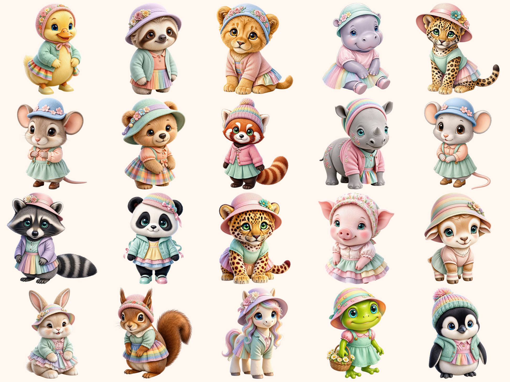 Colorful Animals Clipart