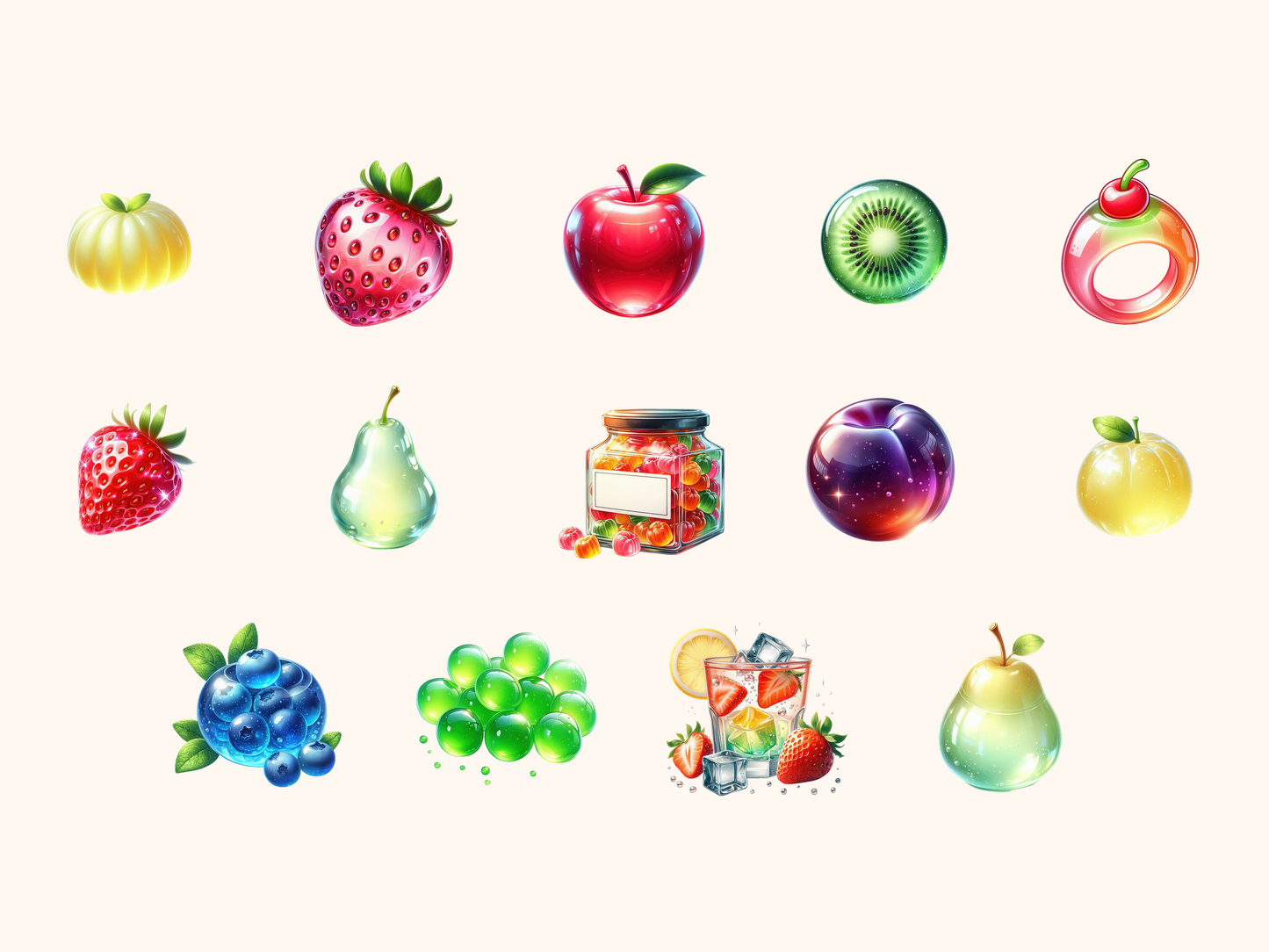 Jelly Fruits Clipart