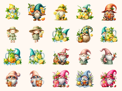Iced Tea Gnomes Clipart
