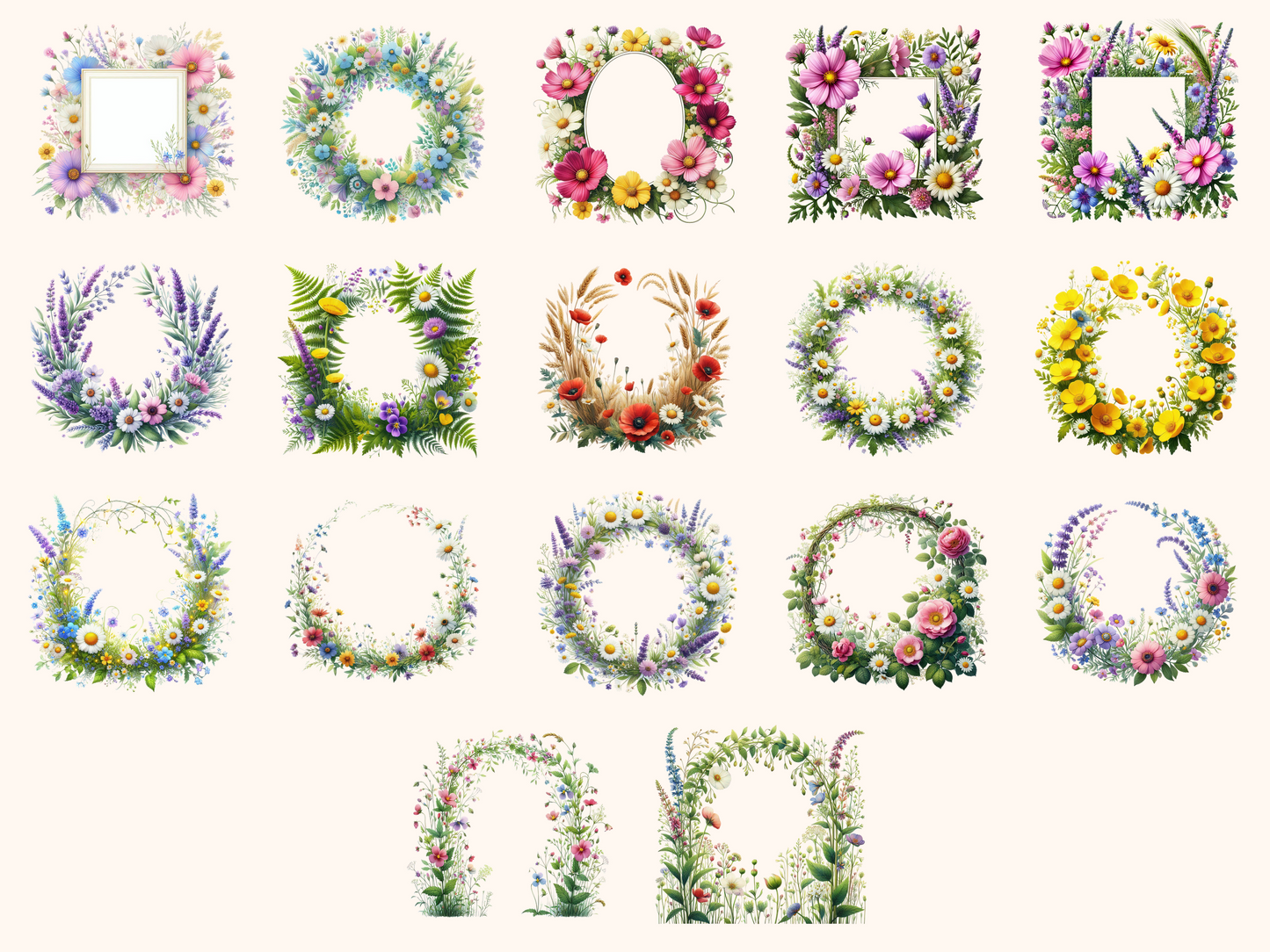Wildflower Frames Clipart