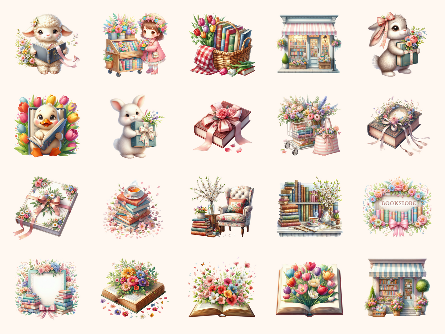 Spring Bookstore Clipart