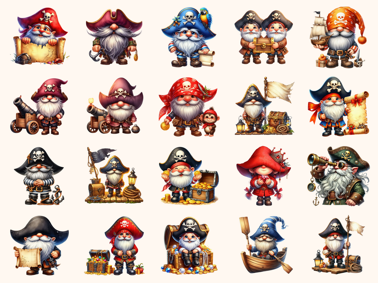 Pirate Gnomes Clipart