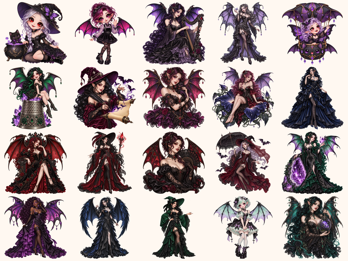Vampire Witches Clipart — listing preview 6