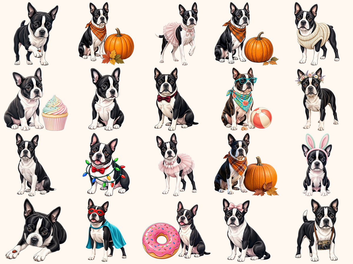Boston Terriers Clipart