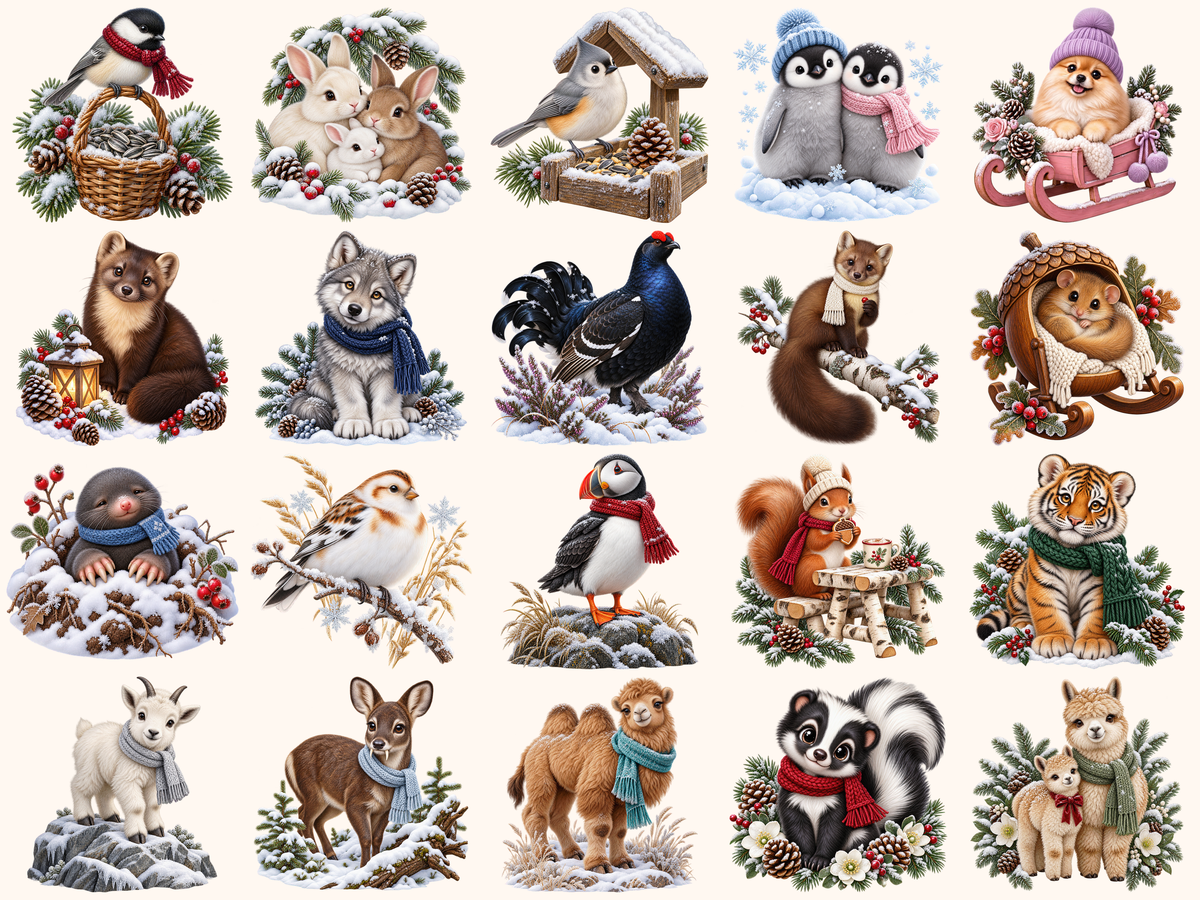 Winter Animals Clipart — listing preview 6