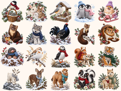 Winter Animals Clipart — listing preview 6