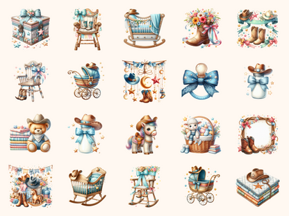 Cowboy Baby Shower Clipart