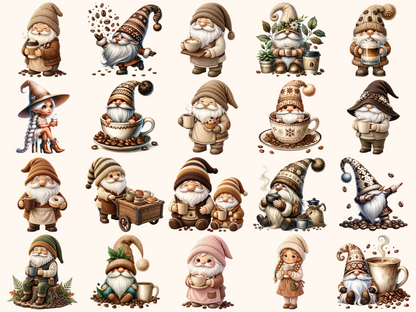 Coffee Gnomes Clipart