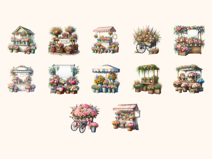 Flower Market Stand Clipart
