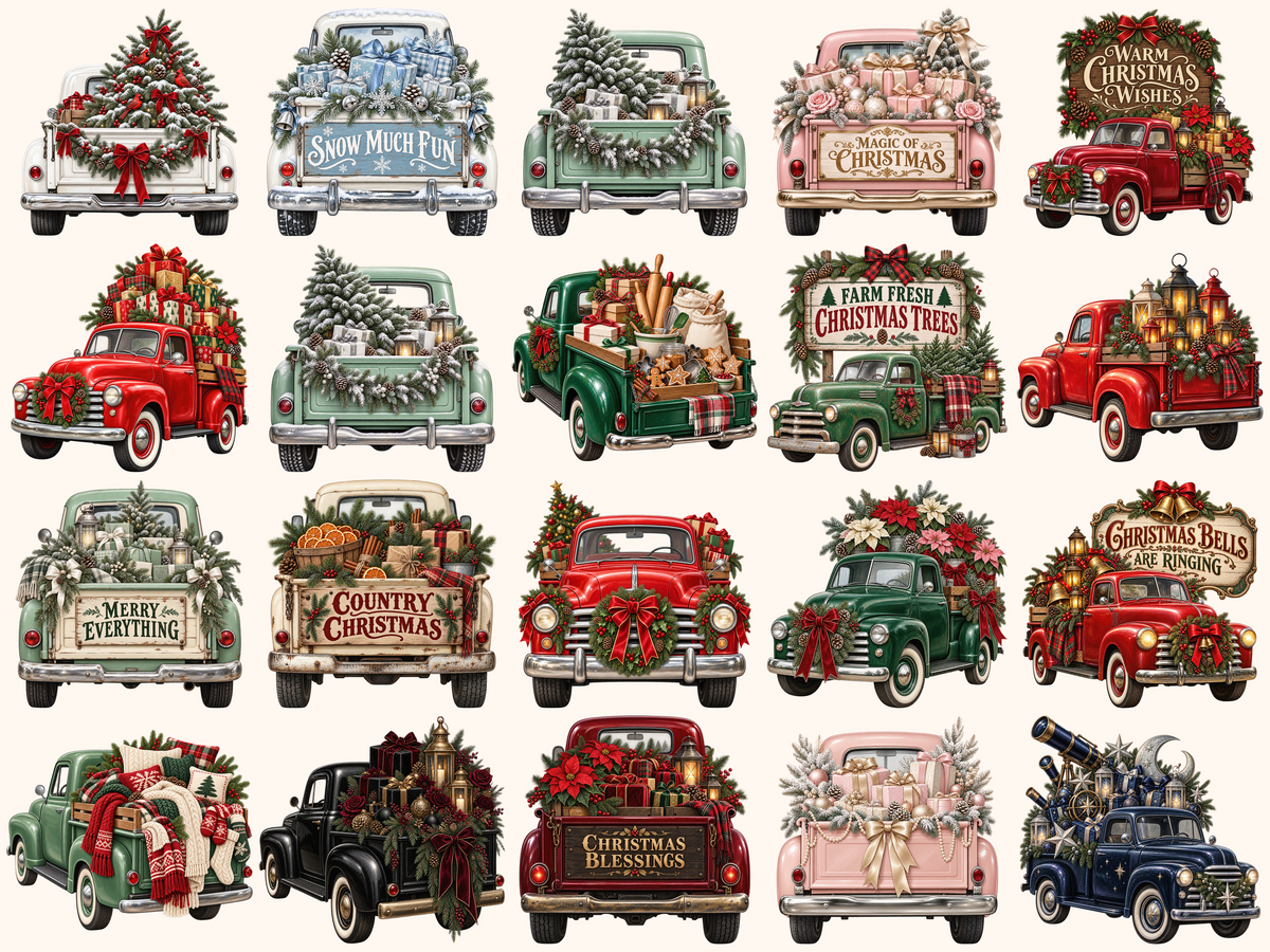 Christmas Trucks Clipart