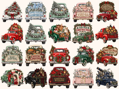 Christmas Trucks Clipart