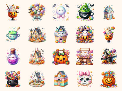 Cute Kawaii Halloween Clipart