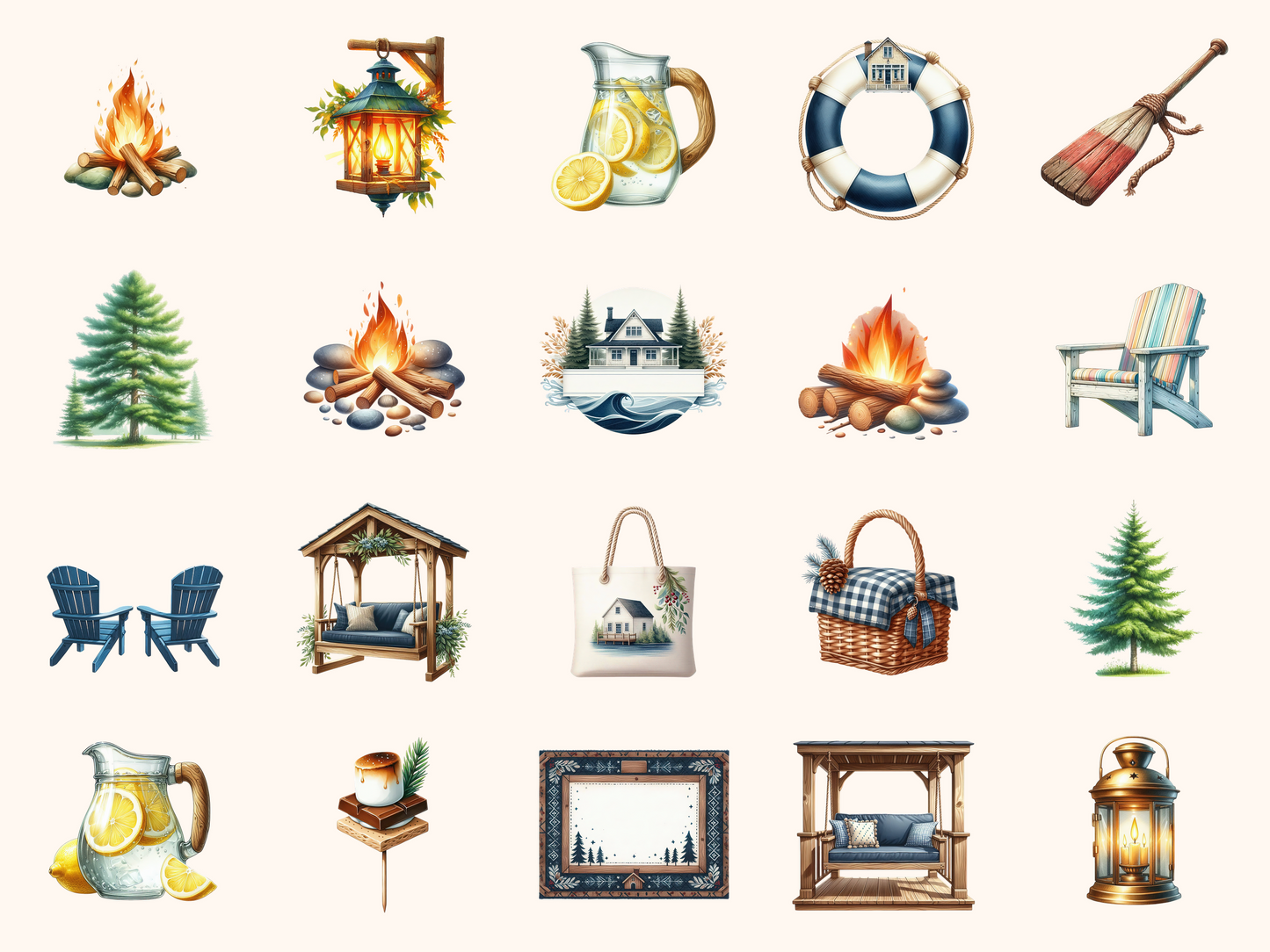 Lake House Summer Clipart