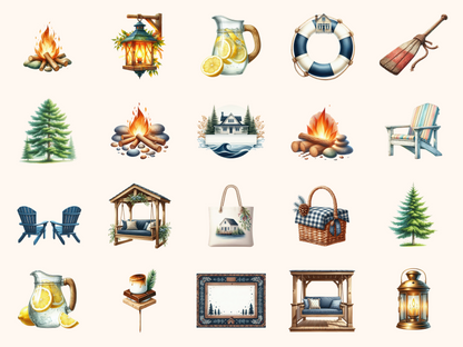 Lake House Summer Clipart