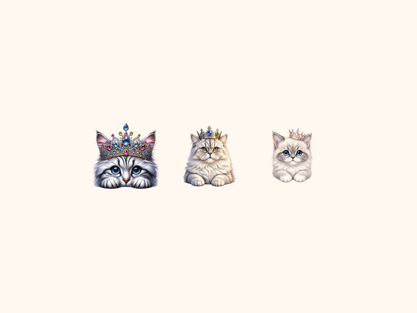 Cats with Crowns Clipart