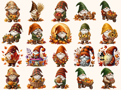Autumn Gnomes Clipart