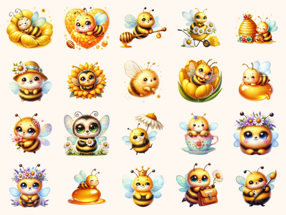 Cute Bees Clipart
