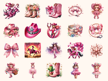 Pink Cowgirls Clipart