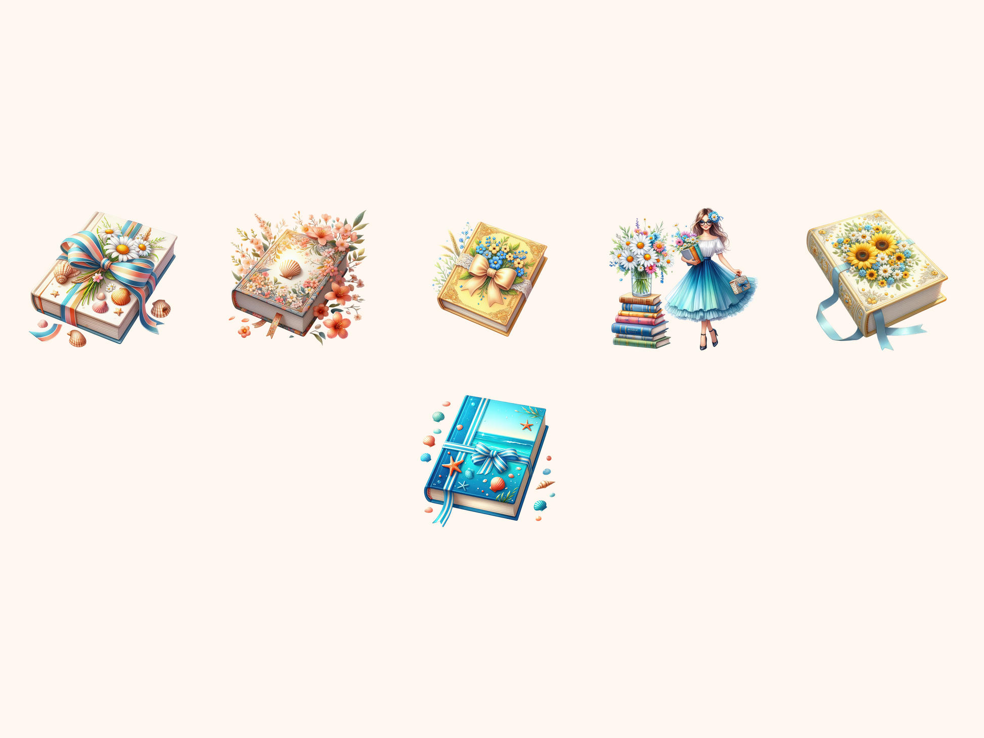 Summer Bookish Clipart