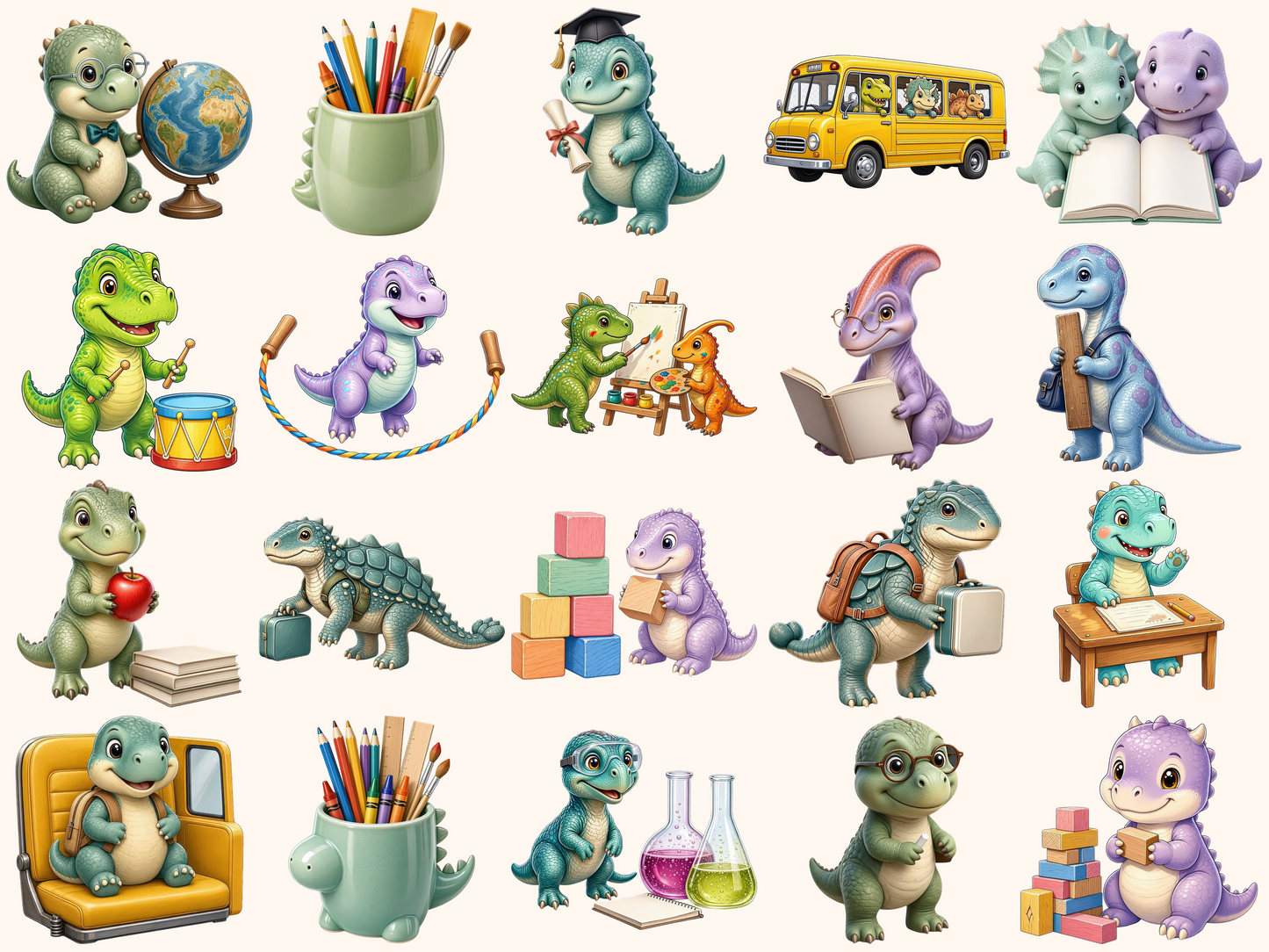 School Dinosaurs Clipart