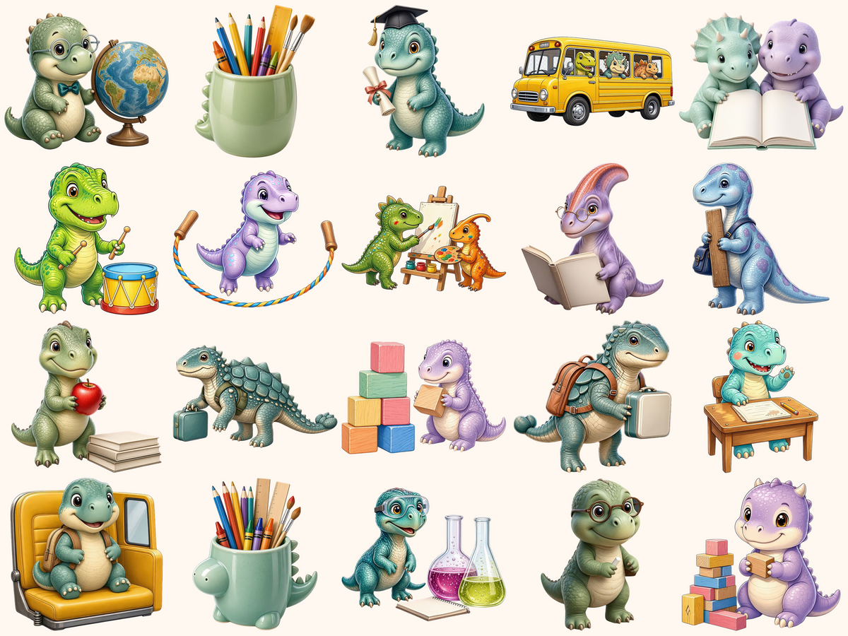 School Dinosaurs Clipart