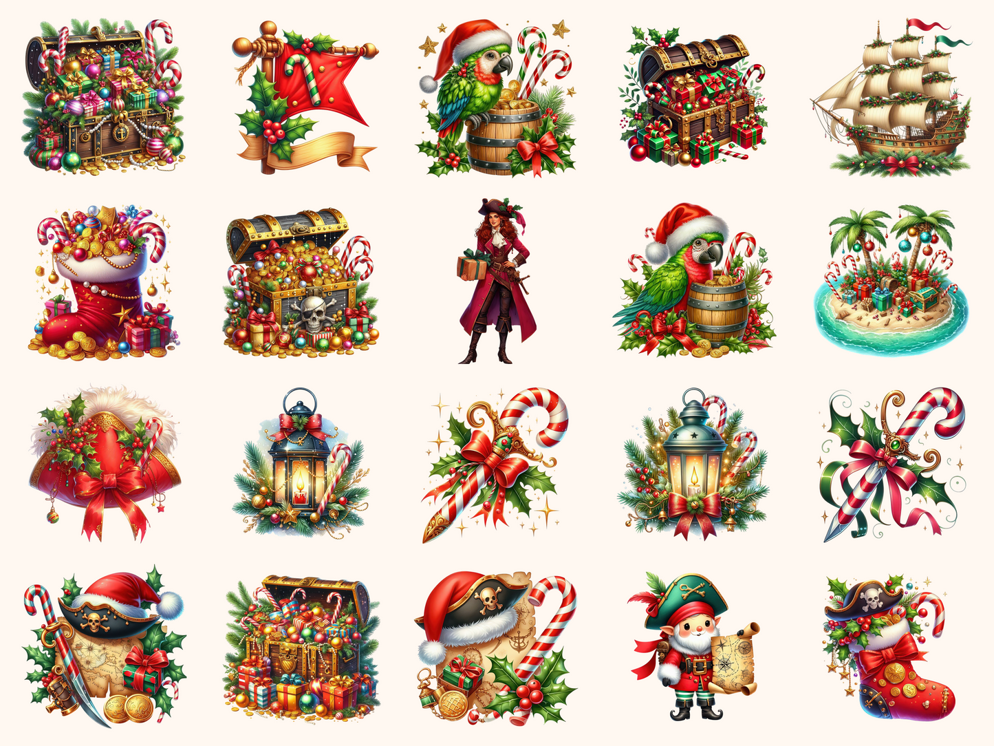 Christmas Pirates Clipart
