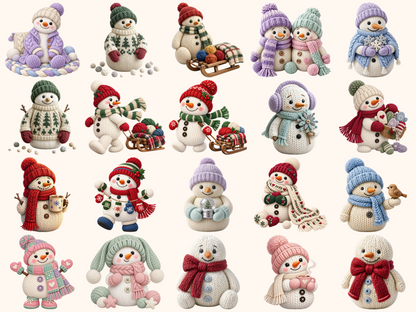 Knitted Snowman Clipart