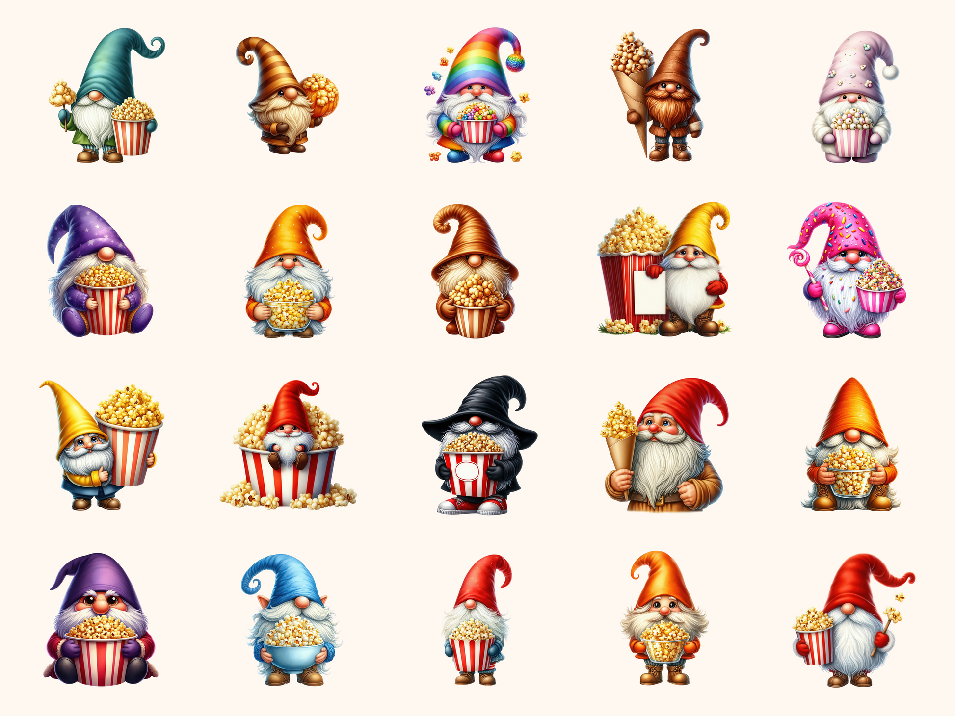 Popcorn Gnomes Clipart