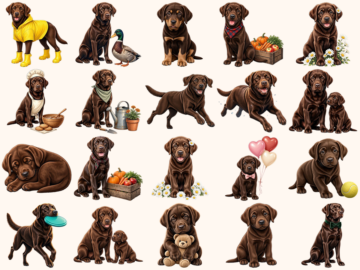 Brown Labradors Clipart