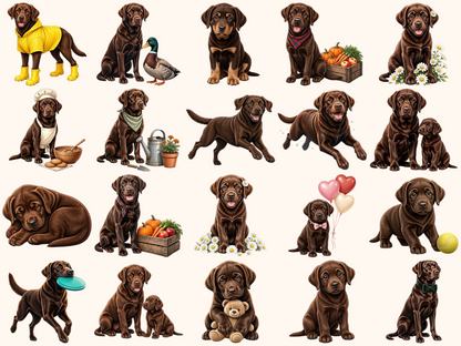 Brown Labradors Clipart