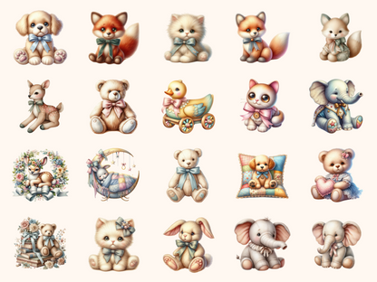 Vintage Toy Animals Clipart