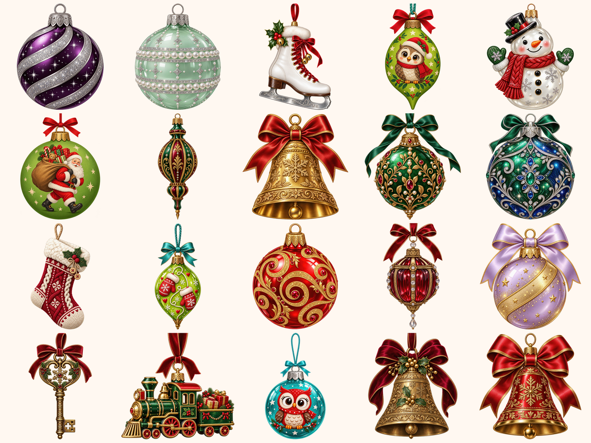 Christmas Ornaments Clipart — listing preview 6