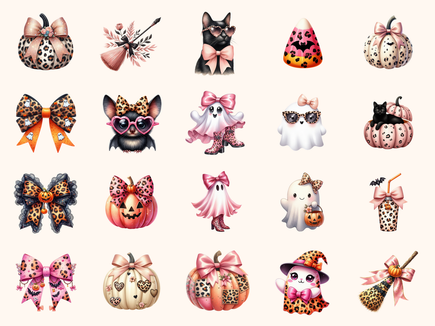 Leopard Coquette Halloween Clipart
