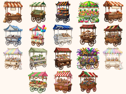 Holiday Carts Clipart