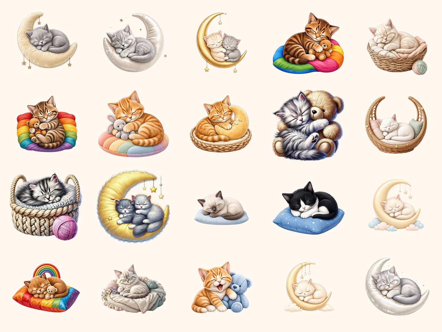 Sleepy Cats Clipart