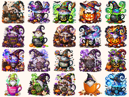 Halloween Cup Gnomes Clipart