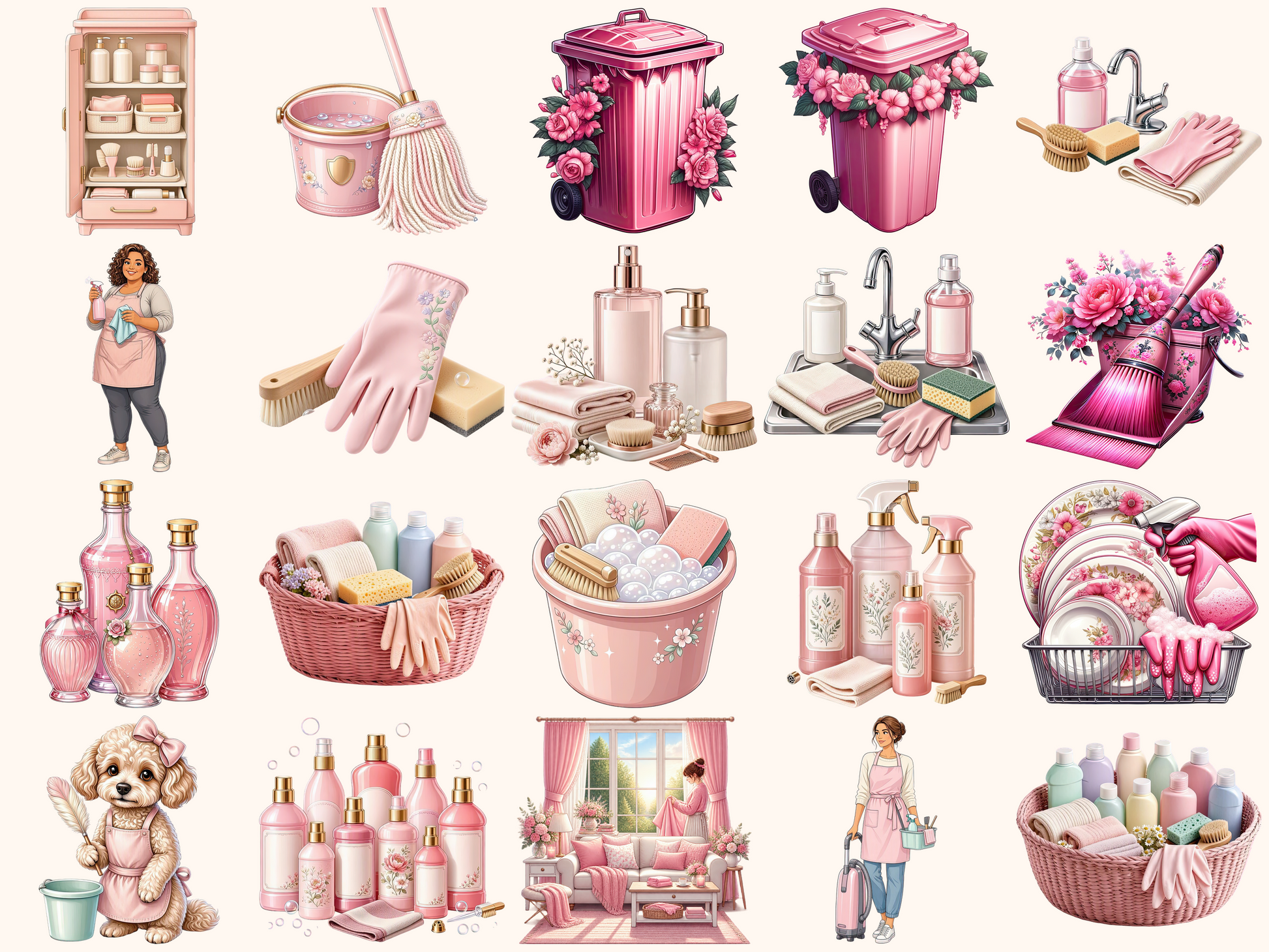 Pink Cleaning Clipart