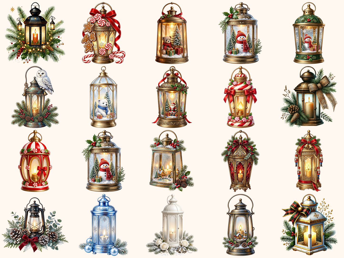 Christmas Lanterns Clipart