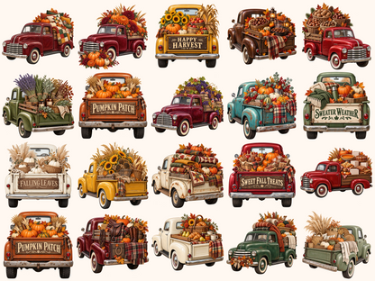 Autumn Trucks Clipart