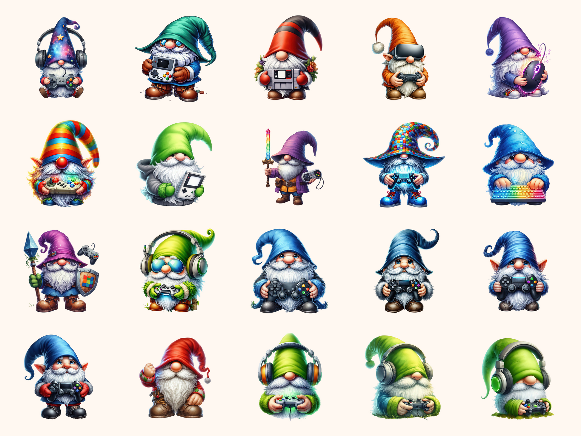 Gamer Gnomes Clipart