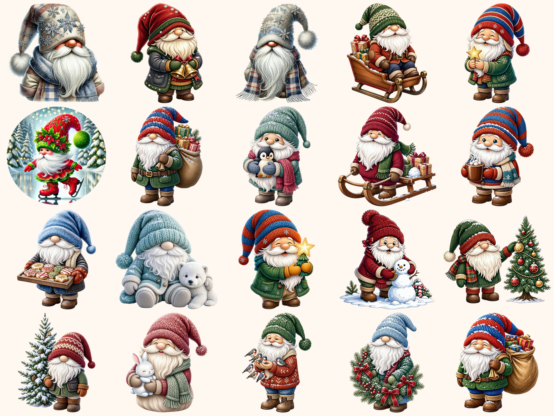 Winter Gnomes Clipart