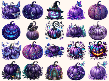 Violet Pumpkins Clipart