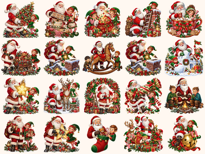 Santa & Elves Clipart