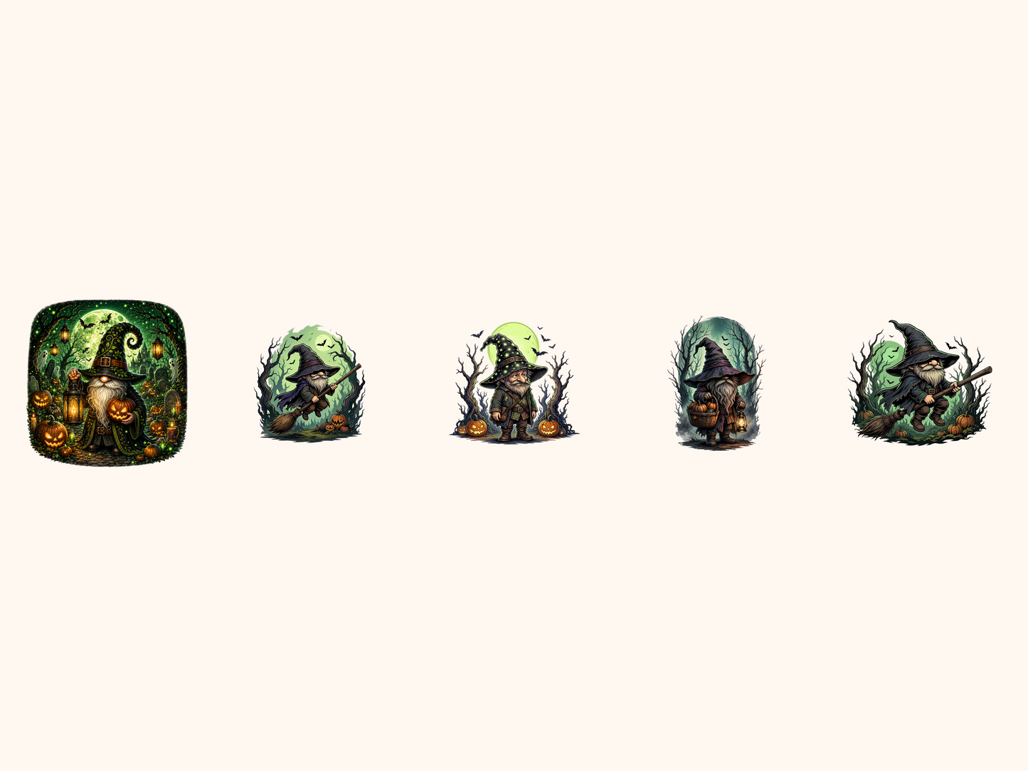 Eerie Forest Gnomes Clipart