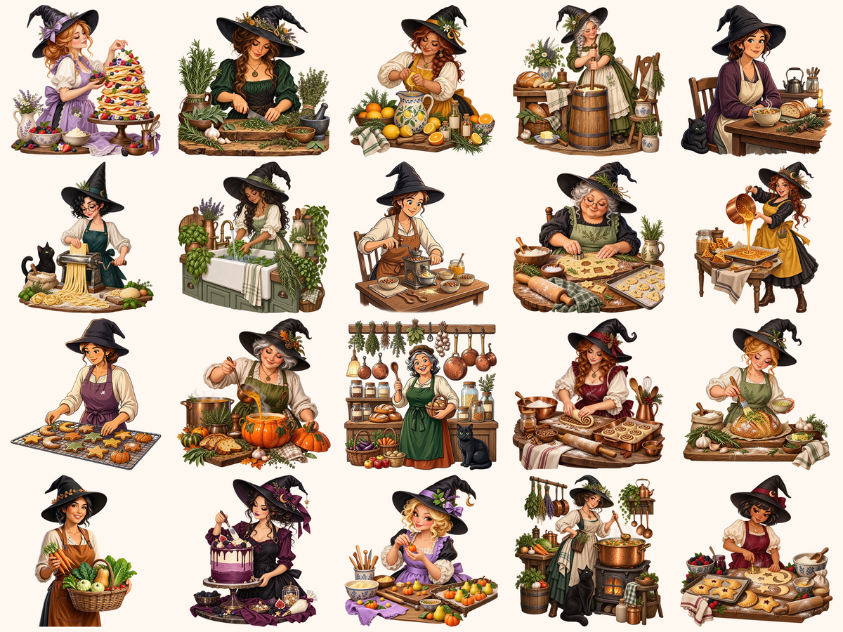 Kitchen Witches Clipart