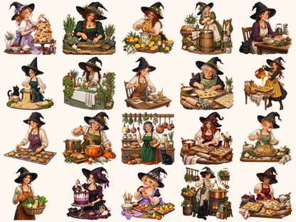 Kitchen Witches Clipart