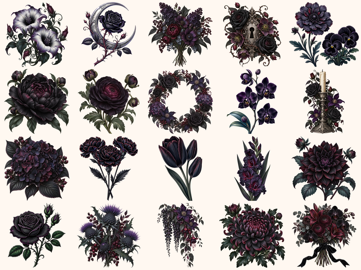 Gothic Flowers Clipart