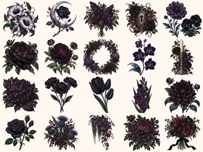 Gothic Flowers Clipart