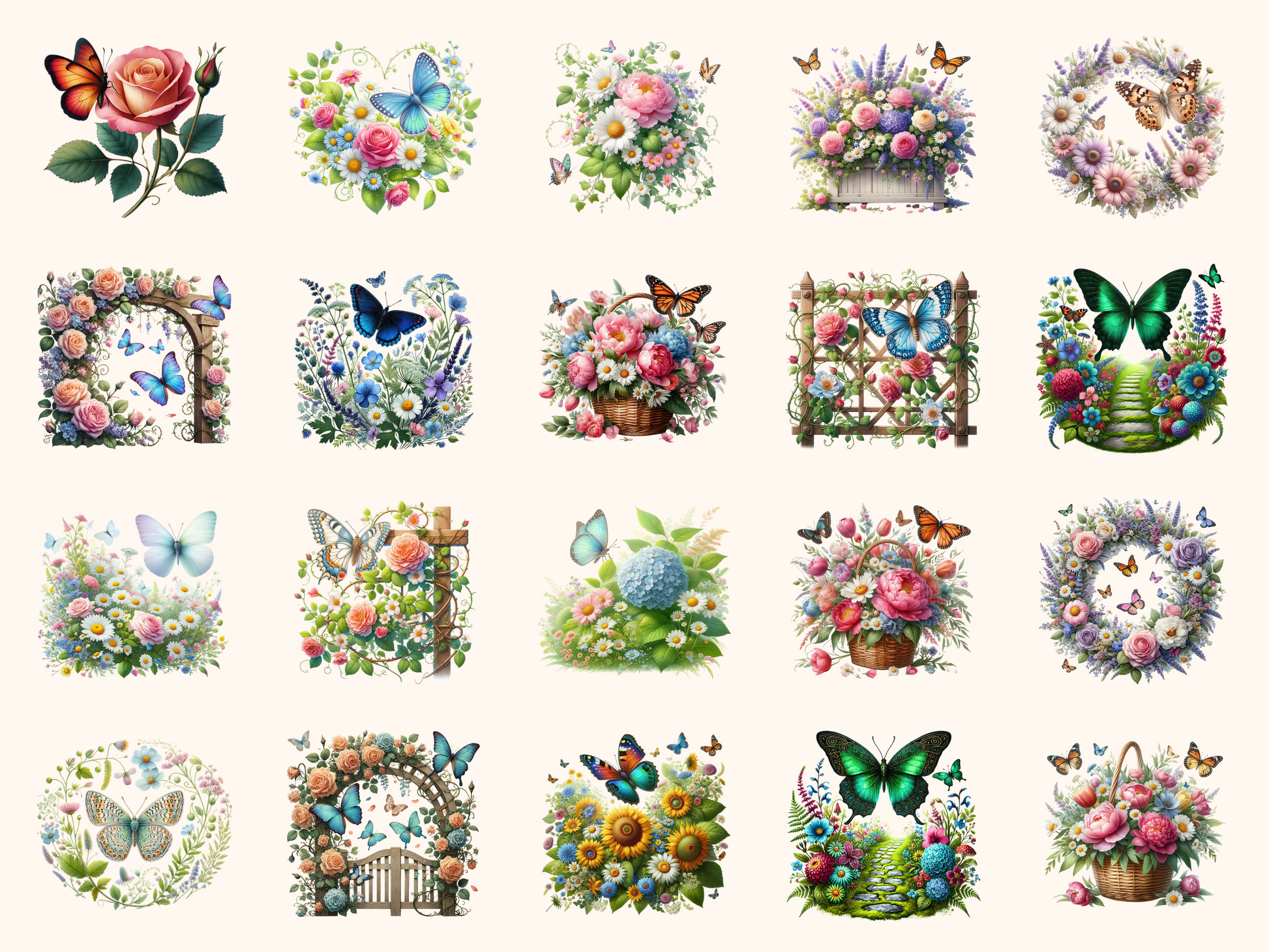 Butterfly Garden Clipart