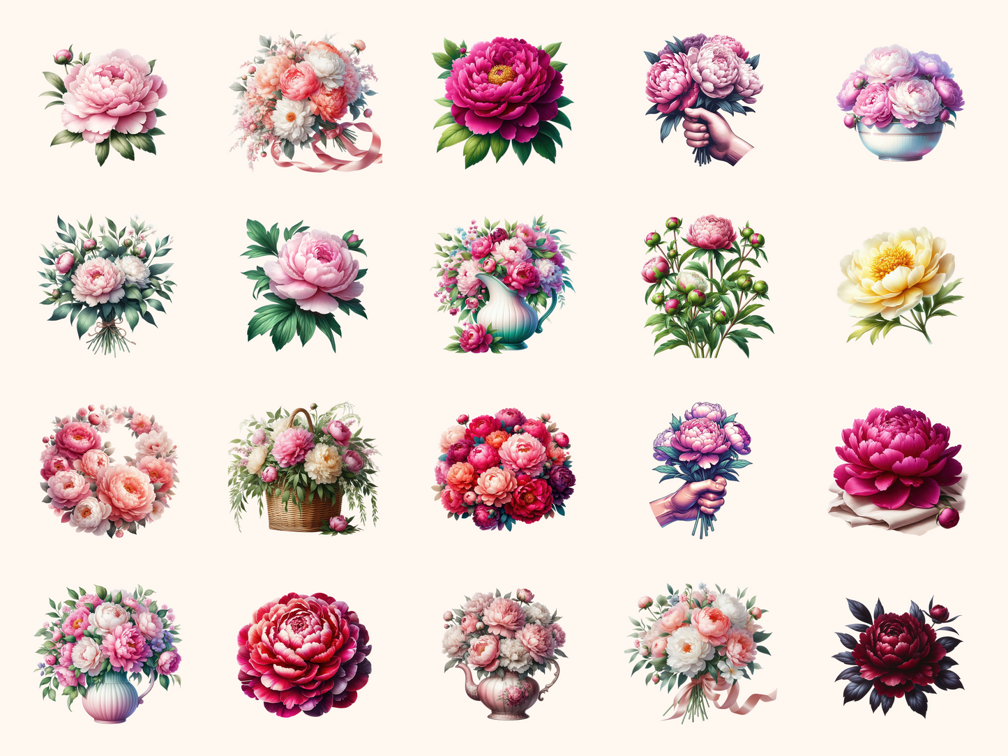 Peonies Clipart
